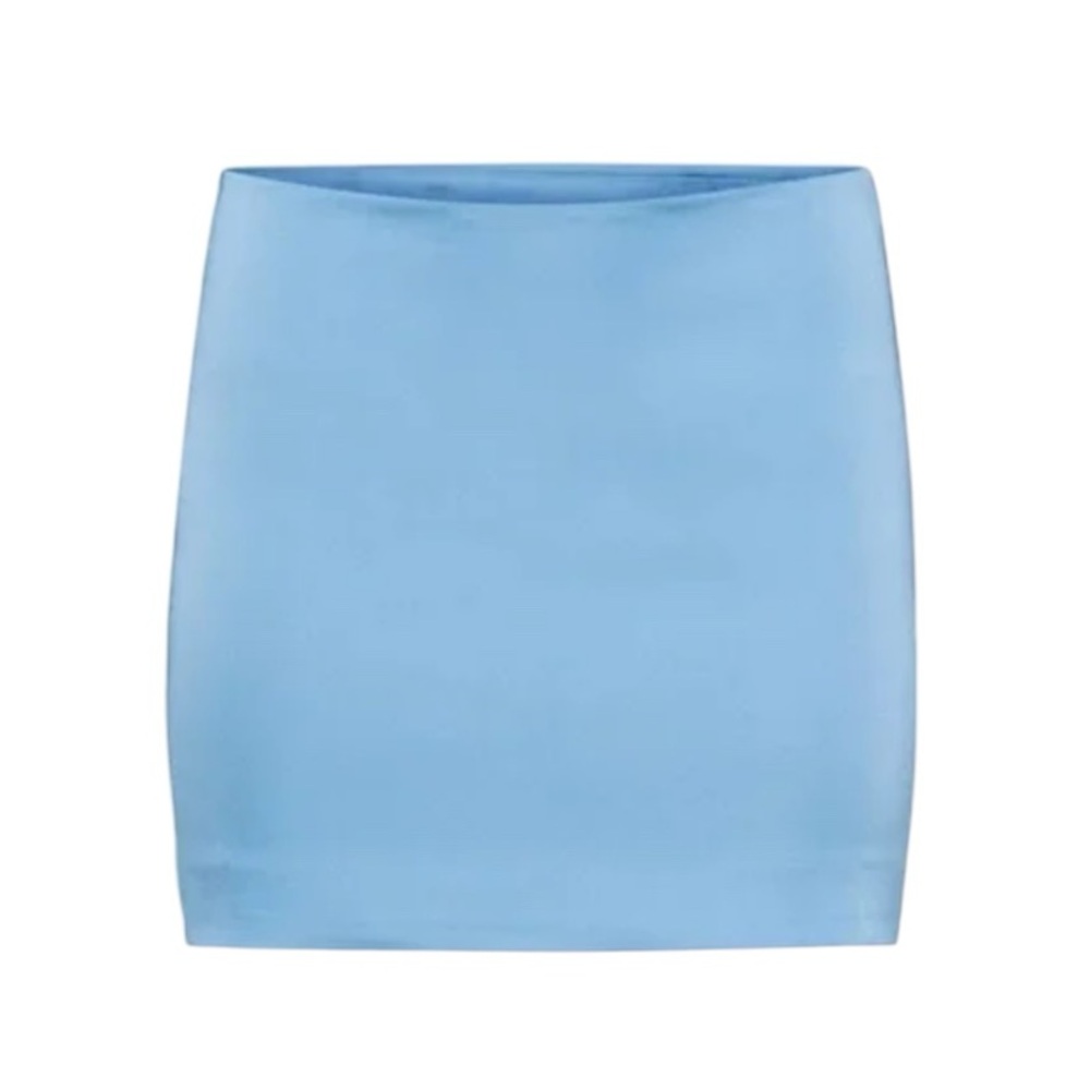 aritzia Sunday Best blue rocco satin mini skirt